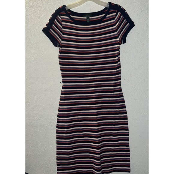 LRL Lauren Jeans Co  Womens Sz S Striped Cotton Short Sleeves Dress Ralph Lauren - Picture 1 of 12